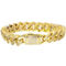 Inox Stainless Steel Gold Plated Miami Cuban Chain Bracelet with CZ - Image 1 of 3