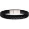 Inox Men's Two Tone Black Braided Genuine Leather Bracelet - Image 1 of 3