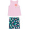 Gumballs Toddler Girls Mist Pink Bow Graphic Tank and Bike Shorts 2 pc. Set - Image 1 of 2