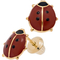 Kids 14K Gold Filled Red and Black Epoxy Ladybug Earrings - Image 1 of 9