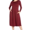 24seven Comfort Apparel Midi Length Fit N Flare Pocket Dress - Image 1 of 4