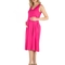 24seven Comfort Apparel Fit and Flare Sleeveless Maternity Midi Dress with Pockets - Image 2 of 4