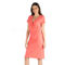 24seven Comfort Apparel Womens Short Sleeve Knee Length Faux Wrap Dress - Image 2 of 4