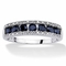 1.06 TCW Round Genuine Blue Sapphire and Diamond Accent 10k White Gold Ring - Image 1 of 5
