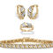 PalmBeach Diamond Accent Gold-Plated S Link Hoop Earring Bracelet and Ring Set - Image 1 of 3