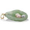 Genuine Green Jade and Freshwater Cultured Pearl 14k Yellow Gold Shell Pendant - Image 2 of 4