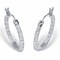 PalmBeach 1/10 Cttw. Diamond 18k Gold-plated Sterling Silver Hoop Earrings - Image 1 of 4