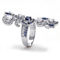 PalmBeach Simulated Blue Sapphire and Cubic Zirconia .925 Silver Vine Ring - Image 2 of 5