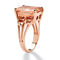 PalmBeach Emerald-Cut Simulated Morganite Ring in Rose Gold-Plated Silver - Image 2 of 5