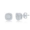 Diamonds D'Argento Sterling Silver Square Halo Diamond Studs - (46 Stones) - Image 1 of 3