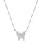 Diamonds D'Argento  Sterling Silver Butterfly Diamond Necklace - (75 Stones) - Image 1 of 3