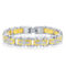 Metallo Stainless Steel Gold & Silver CZ Cross Link Bracelet - Image 1 of 3
