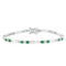 Diamonds D'Argento Sterling Silver, Emerald & Diamond Bracelet - (30 Stones) - Image 1 of 2
