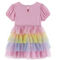 Pink Puff Sleeve Dress w/Multi Mesh Tiers - Image 2 of 3